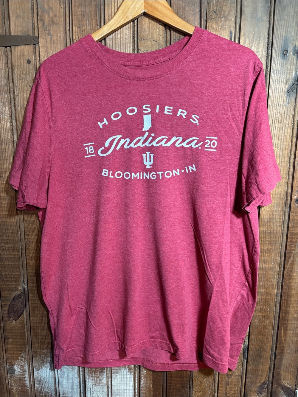 Colosseum Indiana Hoosiers Heathered Crimson Short Sleeve Tee